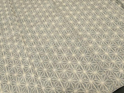 平和屋着物■上質な紬　麻の葉文様　正絹　逸品　CABI8269ev