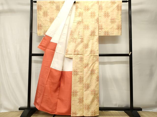 平和屋着物■上質な紬　四葉　正絹　逸品　CABI8270ev