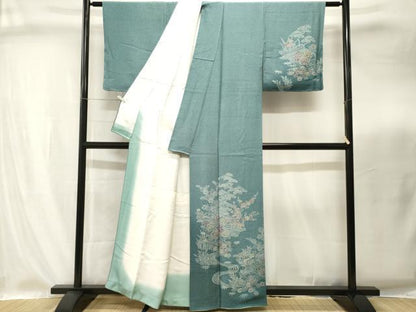 平和屋着物■訪問着　紬地　御所解文　暈し染め　正絹　逸品　CABI8277ev