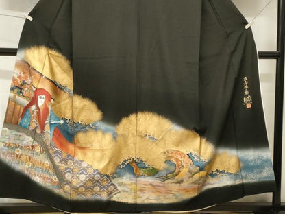 平和屋着物■豪華黒留袖　作家物　歌舞伎の粋　暈し染め　金彩　正絹　逸品　CABI8279ev