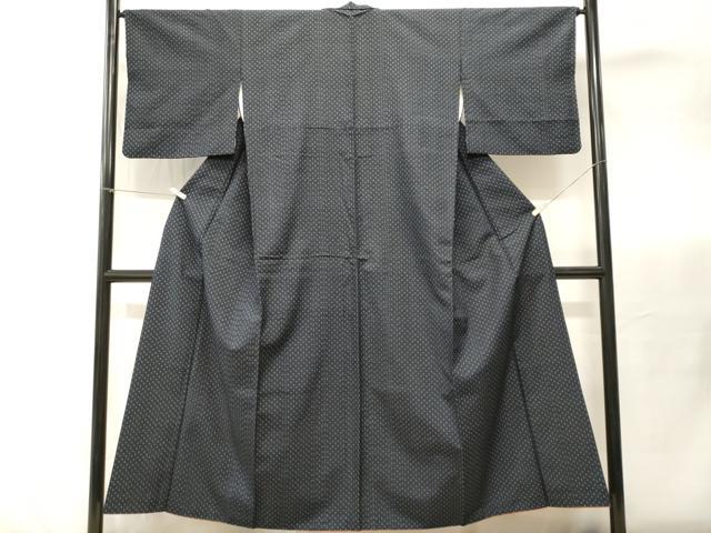 平和屋着物■上質な紬　十字絣文様　正絹　逸品　CABI8281ev