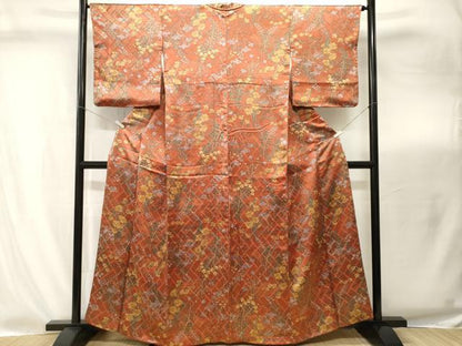 平和屋着物■上質な小紋　草花文　正絹　逸品　CABI8283ev