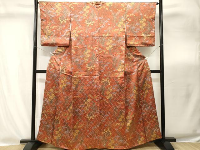 平和屋着物■上質な小紋　草花文　正絹　逸品　CABI8283ev