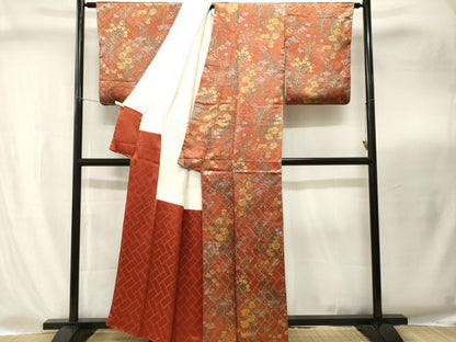 平和屋着物■上質な小紋　草花文　正絹　逸品　CABI8283ev