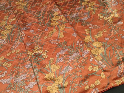 平和屋着物■上質な小紋　草花文　正絹　逸品　CABI8283ev