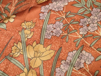 平和屋着物■上質な小紋　草花文　正絹　逸品　CABI8283ev