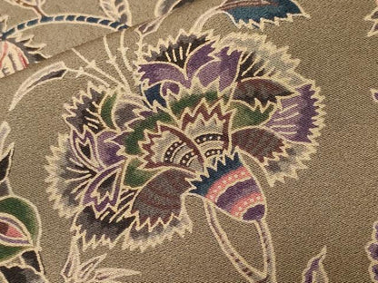 平和屋着物■上質な小紋　更紗枝花文　正絹　逸品　CABI8288ev