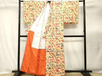 平和屋着物■上質な小紋　型染め　幾何学文　正絹　逸品　CABI8292ev