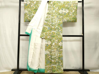 平和屋着物■上質な小紋　人物風景文　暈し染め　正絹　逸品　CABI8294ev