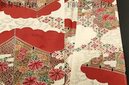 平和屋着物■上質な小紋　雲取り草花松文　正絹　逸品　CABI8295ev