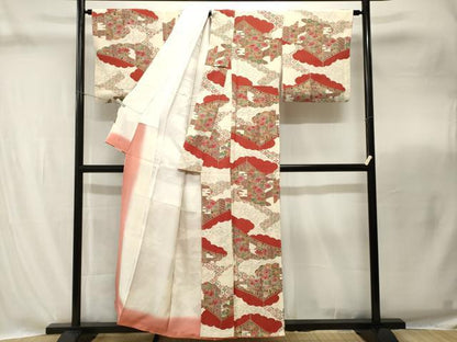 平和屋着物■上質な小紋　雲取り草花松文　正絹　逸品　CABI8295ev