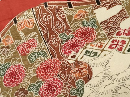 平和屋着物■上質な小紋　雲取り草花松文　正絹　逸品　CABI8295ev