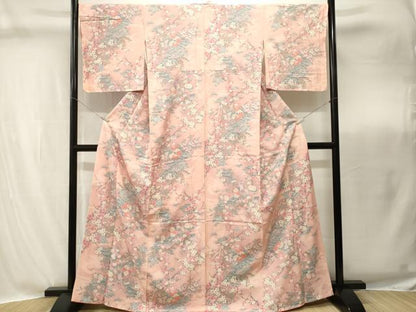 平和屋着物■上質な小紋　尾長鳥御所車松竹梅　金彩　正絹　逸品　CABI8299ev