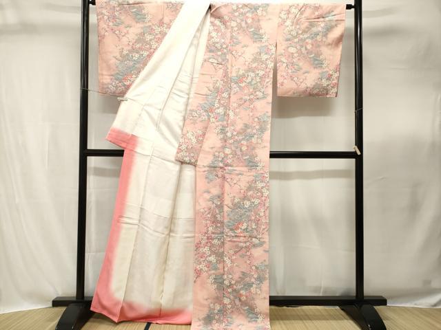 平和屋着物■上質な小紋　尾長鳥御所車松竹梅　金彩　正絹　逸品　CABI8299ev