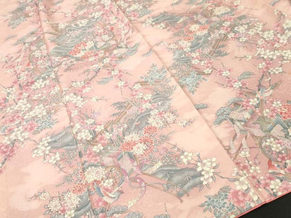 平和屋着物■上質な小紋　尾長鳥御所車松竹梅　金彩　正絹　逸品　CABI8299ev