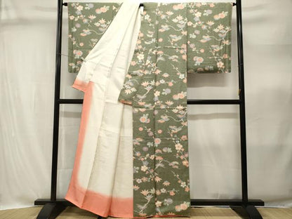 平和屋着物■上質な小紋　松竹梅花文　正絹　逸品　CABI8305ev