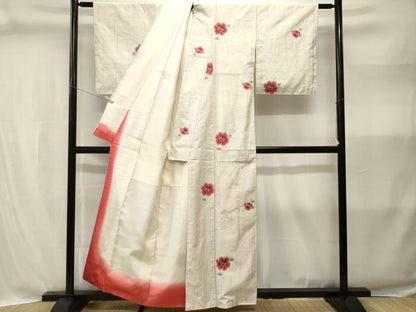 平和屋着物■上質な紬　枝花文　正絹　逸品　CABI8309ev