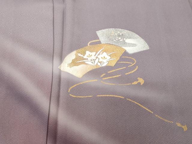 平和屋着物■訪問着　刺繍　地紙重ね芝草花文　暈し染め　金銀彩　正絹　逸品　CABI8311ev