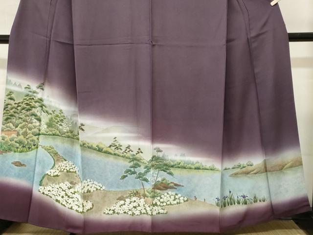 平和屋着物■訪問着　作家物　風景文　暈し染め　金彩　正絹　逸品　CABI8312ev