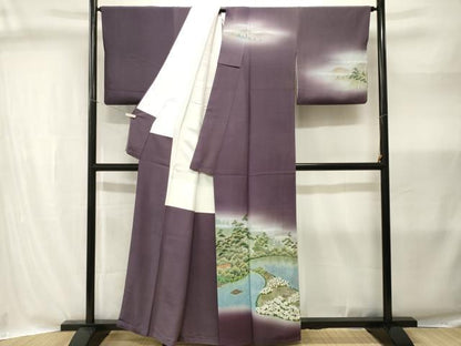 平和屋着物■訪問着　作家物　風景文　暈し染め　金彩　正絹　逸品　CABI8312ev