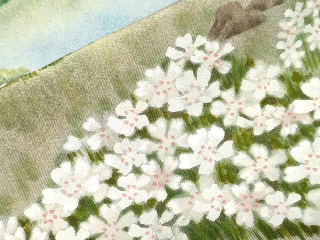 平和屋着物■訪問着　作家物　風景文　暈し染め　金彩　正絹　逸品　CABI8312ev