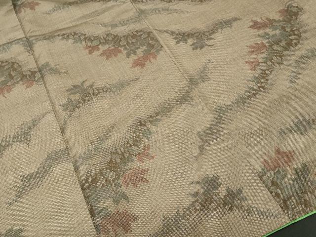 平和屋着物■上質な紬　草花文　正絹　逸品　CABI8313ev