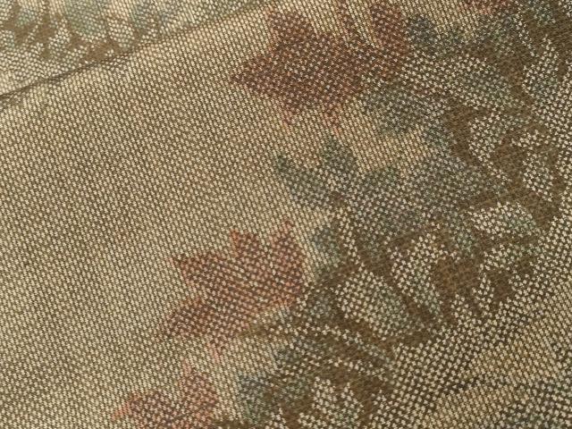 平和屋着物■上質な紬　草花文　正絹　逸品　CABI8313ev