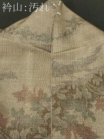 平和屋着物■上質な紬　草花文　正絹　逸品　CABI8313ev