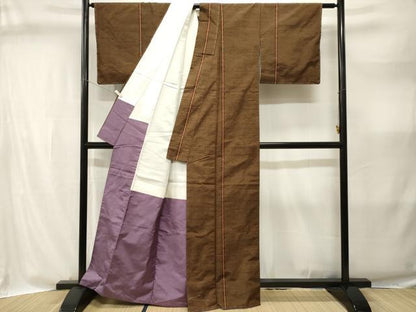 平和屋着物■上質な紬　間道　正絹　逸品　未使用　CABI8316ev