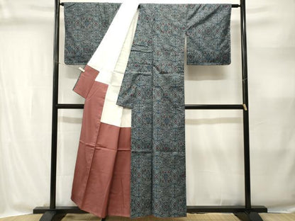 平和屋着物■上質な紬　幾何学文　正絹　逸品　CABI8318ev