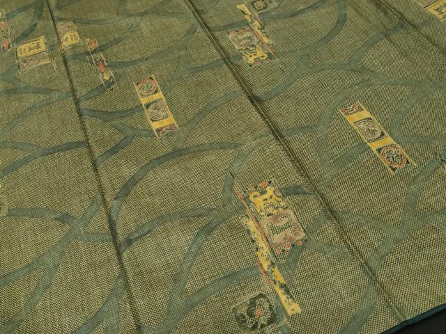 平和屋着物■本場染大島紬　色紙動物文　正絹　逸品　CABI8319ev
