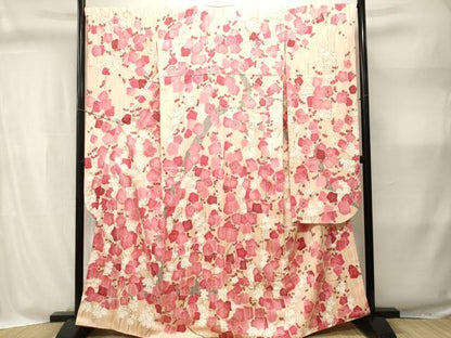 平和屋着物■豪華振袖　枝梅文　正絹　逸品　CABI8343ev