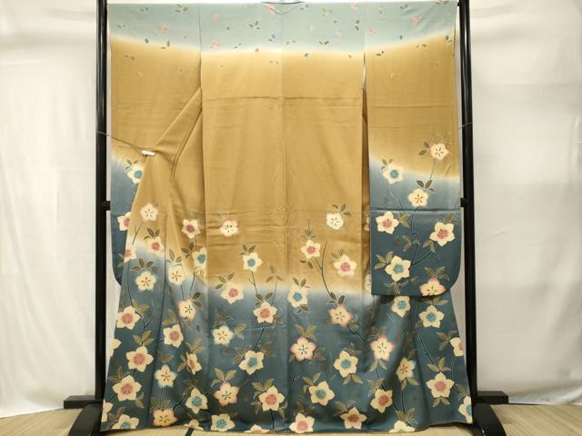 平和屋着物■豪華振袖　枝花文　暈し染め　金彩　正絹　逸品　CABI8345ev