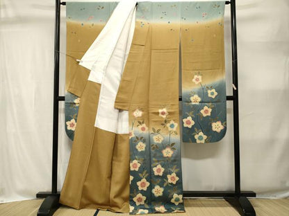 平和屋着物■豪華振袖　枝花文　暈し染め　金彩　正絹　逸品　CABI8345ev