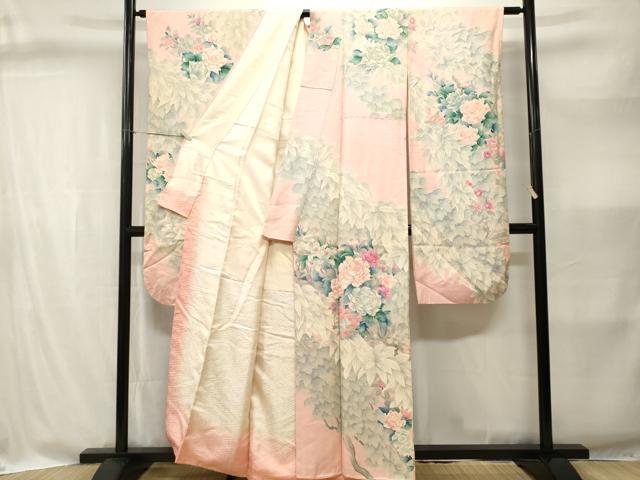 平和屋着物■豪華振袖　駒刺繍　枝花文　正絹　逸品　CABI8350ev