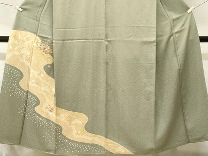 平和屋着物■訪問着　絞り　刺繍　道長地紙花文　金彩　正絹　逸品　CABI8353ev