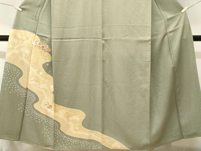 平和屋着物■訪問着　絞り　刺繍　道長地紙花文　金彩　正絹　逸品　CABI8353ev