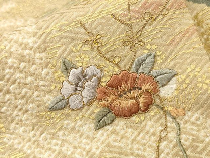 平和屋着物■訪問着　絞り　刺繍　道長地紙花文　金彩　正絹　逸品　CABI8353ev