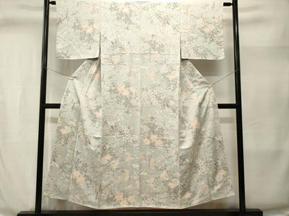 平和屋着物■上質な小紋　枝花文　正絹　逸品　CABI8358ev