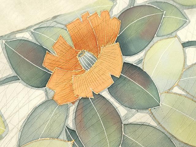 平和屋着物■訪問着　枝椿文　金彩　正絹　逸品　CABI8360ev