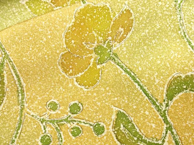 平和屋着物■上質な小紋　手描き　更紗枝花文　暈し染め　正絹　逸品　CABI8373ev
