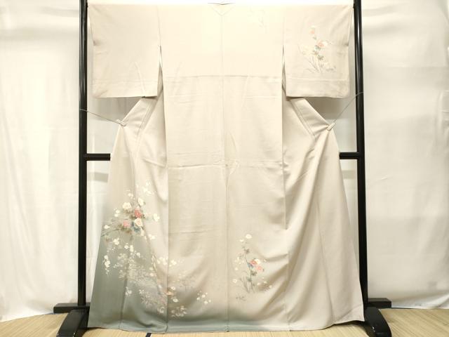 平和屋着物■訪問着　休み鳥風景文　暈し染め　金銀彩　正絹　逸品　CABI8378ev