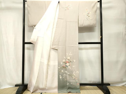 平和屋着物■訪問着　休み鳥風景文　暈し染め　金銀彩　正絹　逸品　CABI8378ev