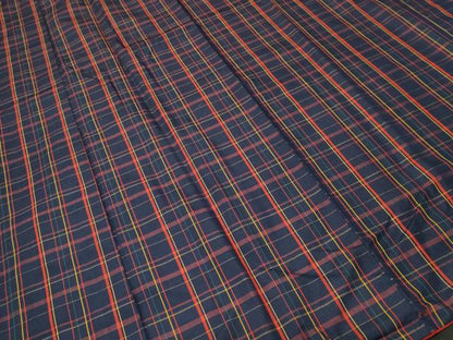 平和屋着物■上質な紬　格子柄　正絹　逸品　CABI8379ev