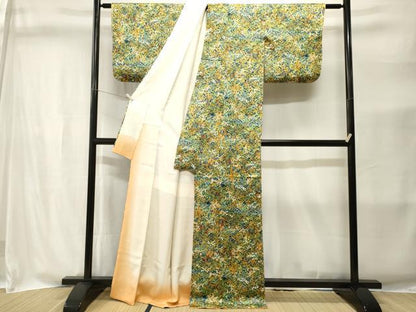 平和屋着物■上質な小紋　草花文　正絹　逸品　CABI8388ev