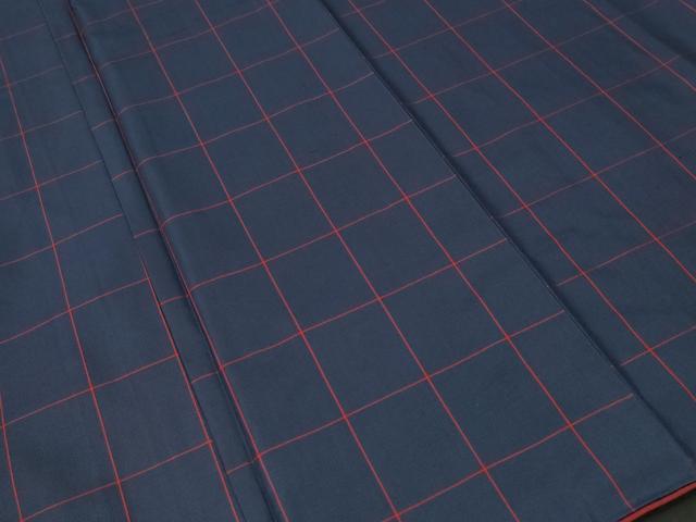 平和屋着物■上質な紬　格子柄　正絹　逸品　CABI8391ev
