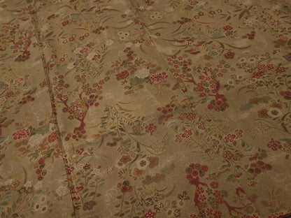 平和屋着物■上質な小紋　枝花文　鬼しぼ縮緬　正絹　逸品　CABI8393ev
