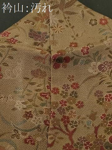 平和屋着物■上質な小紋　枝花文　鬼しぼ縮緬　正絹　逸品　CABI8393ev