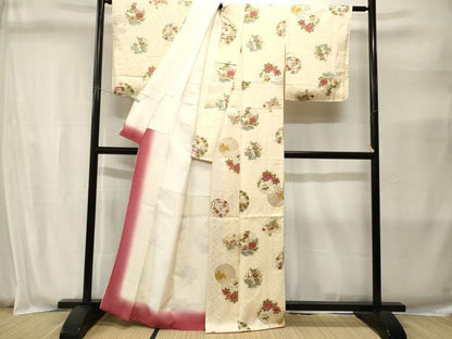 平和屋着物■上質な小紋　吉祥草花丸文　正絹　逸品　CABI8394ev