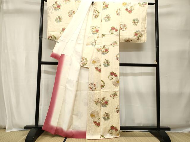 平和屋着物■上質な小紋　吉祥草花丸文　正絹　逸品　CABI8394ev